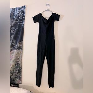 Forever 21 Black Off Shoulder Short Sleeve Jumpsuit Size Small